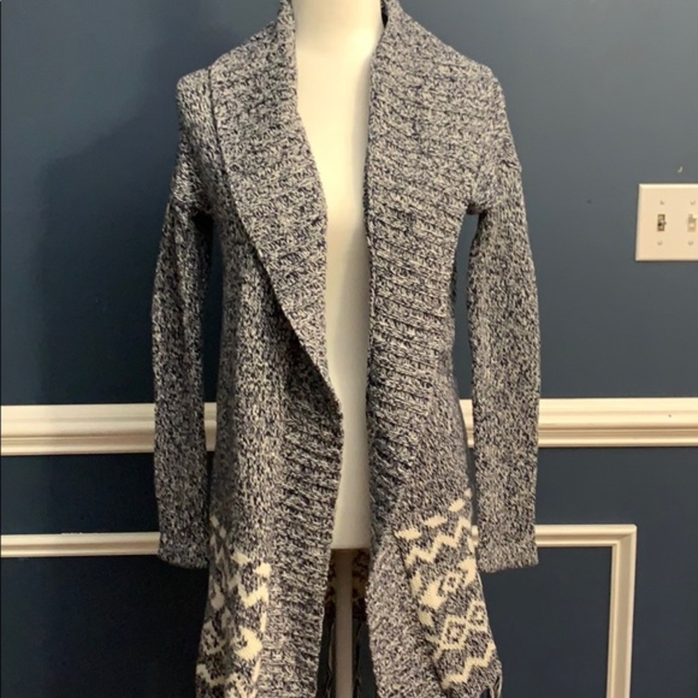 Aerie fringed long sleeve cardigan